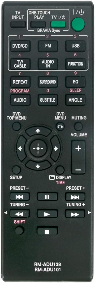 RM-ADU101 RM-ADU138 Replacement Remote for Sony Home Theatre System Models DAV-TZ135, DAV-TZ130, DAV-TZ140