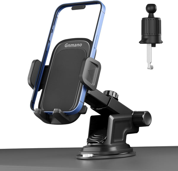 Car Phone Holder with Powerful Suction, 3 in 1 Hands-Free Mount for iPhone and Android Smartphone