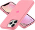 Jmltech Pink Silicone iPhone 15 Pro Case for Women, Girly Heart Design, Soft Anti-Scratch Microfiber Lining.