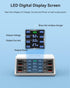 100W 8-Port Charging Station for Multiple Devices, 4 QC3.0 + 4 USB C PD Ports, Wireless Charger Hub