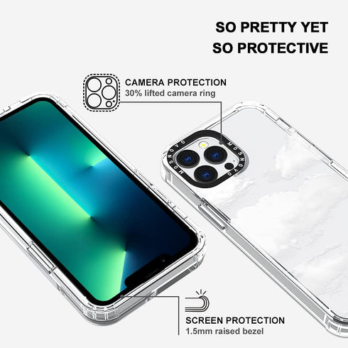 MOSNOVO Case for iPhone 13 Pro Max, Clear TPU Bumper Cover, Military-Grade Drop Protection, Anti Peel Off Tech, Cloud