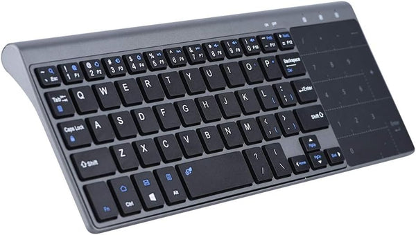 PUSOKEI Ultrathin 2.4GHz Wireless Keyboard with Smart Touchpad, Portable Handheld Universal Keyboard for PC/Notebook/TV