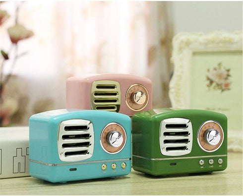 Dosmix Portable Bluetooth Stereo Speaker, Enhanced Bass Retro Wireless Speaker with Built-in Mic for Travel, Home,