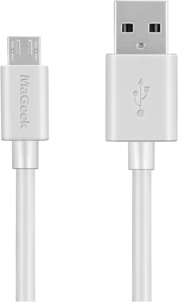 Premium 10ft Micro USB Cable - High Speed USB 2.0 A Male to Micro B for Samsung, HTC, LG, Google & More (White)