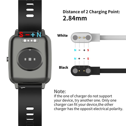 Charging Cable Compatible with Mindrose Smart Watch Charger Magnetic USB Cable Portable Cord for Mindrose Replacement Charger (Black&White)