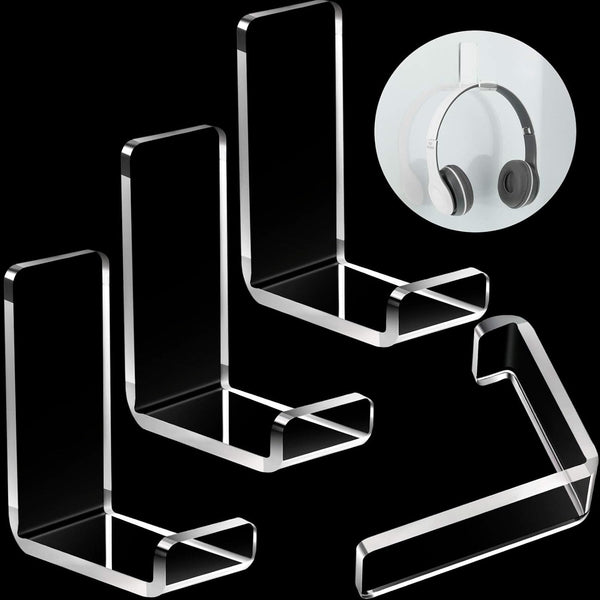 4 Pieces Headphone Hanger Hook, Headset Holders Wall Mount with Adhesive Glues for General Purpose Game Headphones