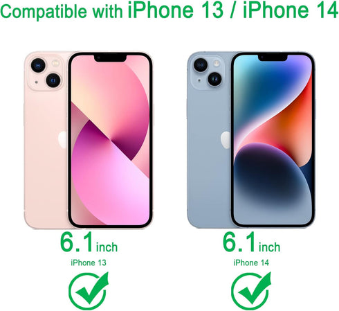 JJGoo Translucent Blue Clear Case for iPhone 14, Soft Shockproof Protective Slim Thin Phone Bumper Cover
