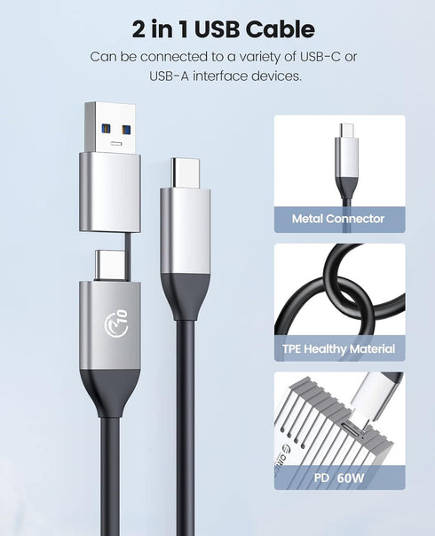 ORICO M.2 NVMe SSD Enclosure to USB-C PCIe Adapter, 10Gbps USB3.2 Gen2 for NVMe M-Key/M+B Key SSD