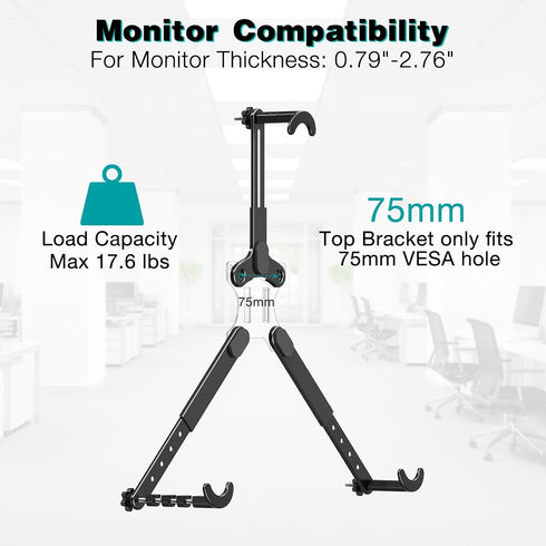 MOUNT PRO VESA Mount Adapter, Universal Non-VESA Monitor Mount for 19 to 32 inch Screens, Holds up to 17.6lbs