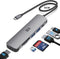 USB C Hub HDMI Adapter for MacBook Air Pro, 6 in 1 4K Dongle Multiport Converter with 50cm Cable, USB 3.0 Data Transfer