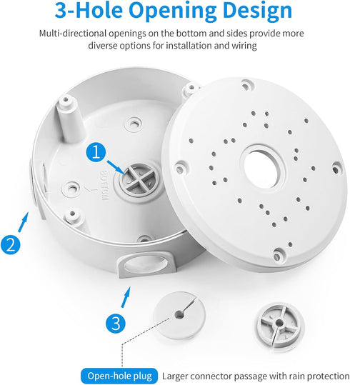 Cable(4 Pack) Universial Security Camera Junction Box ABS Waterproof Wall Mounting Brackets for CCTV Camera Hide
