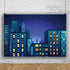 Haoyiyi 10x6.5ft Cartoon Photography Backdrop, Modern Cityscape Skyline for Birthday Party Event Decoration