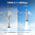 JEMDO 2 Station,4K@144Hz 48Gbps 2.1 6.6 ft,100W 2 V21.0.0) /2017/OLED Switch Right Angle HDMI Cable Dock USB C to HDMI