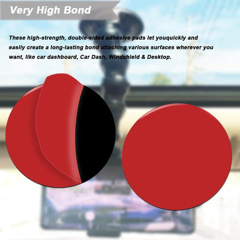 10 PCS Sticky Adhesive Pads Replacement Mounting Tape, 90mm Double-Sided Sticker Pads for Suction Cup Mounts and