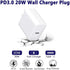 iPhone Fast Charger Cable, 20W PD USB C Wall Charger Type C Power Adapter, Compatible with iPhone 14/13/12/11
