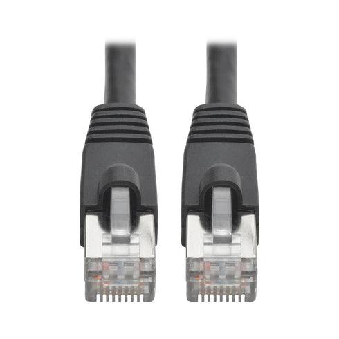 Tripp Lite Cat6a Snagless Shielded STP Patch Cable, 10G-Certified, PoE, Black M/M 1ft