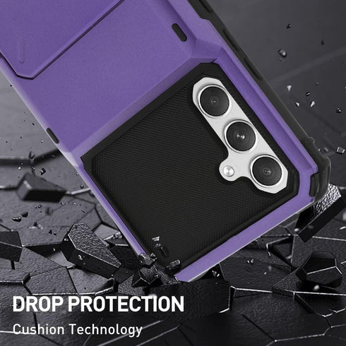 Wallet Case for Samsung Galaxy A54 5G, 4-Card Holder Slot, Shockproof Hybrid Heavy Duty Protection, Purple