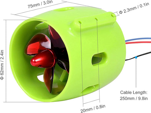HUIOP 1000KV 4-Blade 12-24V Boat Underwater Motor, Underwater Brushless Motor Clockwise with with Propellers Electric