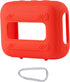 co2CREA Silicone Cover Case for JBL Go 4 Waterproof Bluetooth Speaker, Portable Travel Case with Carabiner (Red Case)