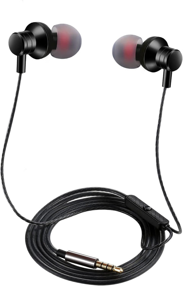 Wired Earbuds Headphones with Microphone, Stereo Bass Earphones, Noise Isolation in-Ear Headset Compatible with All