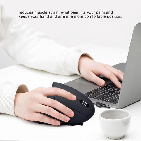 Jectse Ergonomic Vertical Mouse, 2.4G Wireless, Adjustable DPI, Ideal for Gaming and Working