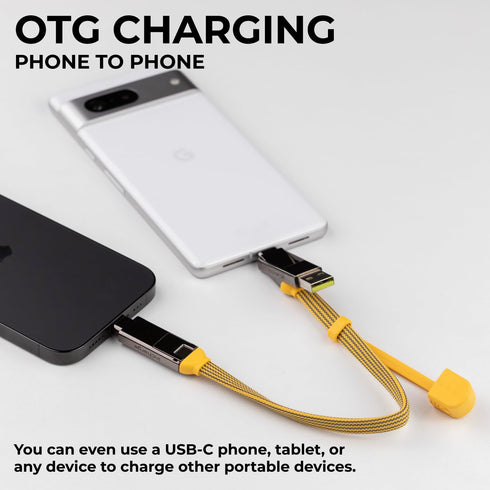 inCharge 30 cm 6-in-1 100W Rolling Square XL - USB-C Cable, Universal Smartphone Cable, Gift for Men, Universal Charger