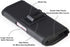 Nakedcellphone Case for Galaxy Z Fold 5 Phone - Black Vegan Leather Horizontal Pouch with Metal Belt Clip, Magnetic