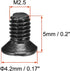 uxcell Black Phillips Screw Fasteners M2.5 x 5mm for Laptop PC TV Fan Switch, 500pcs