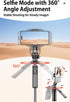 irianu 71" 360 Selfie Stick, Phone Tripod Stand Rotation with Detachable Phone Holder & Wireless Remote, Compatible