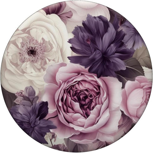 Elegant Blush Pink & Purple Vintage Floral Rose & Peony PopSockets Standard PopGrip for Phones and Tablets