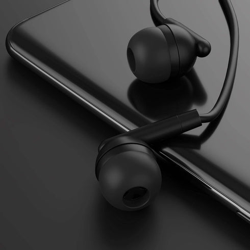 Maeline Bulk Earbuds with 3.5 mm Headphone Plug - 100 Pack Jet Black Wholesale Bundle