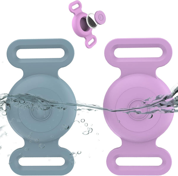 Waterproof Airtag Dog Collar Holder, Silicone Case for Apple AirTag, Anti-Lost Holder for Pet GPS Tracker