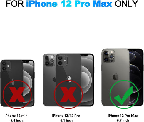 Nvollnoe iPhone 12 Pro Max Case: Heavy Duty Dual Layer Shockproof with Card Holder, Slim Wallet Case for Men & Women -