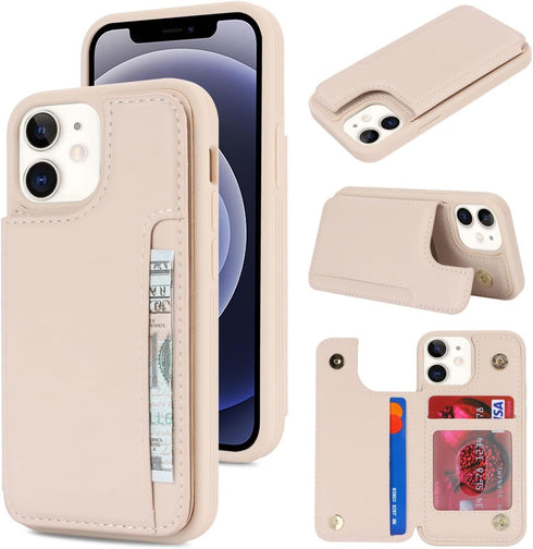 iCoverCase iPhone 12 Mini Wallet Case with Card Holder, RFID Blocking PU Leather Protective Case for 5.4 Inch iPhone 12