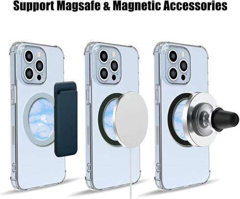 4PCS Magnetic Wireless Charger Universal Metal Rings for MagSafe-Compatible Charger on iPhone 12-14 Pro/Max/Mini