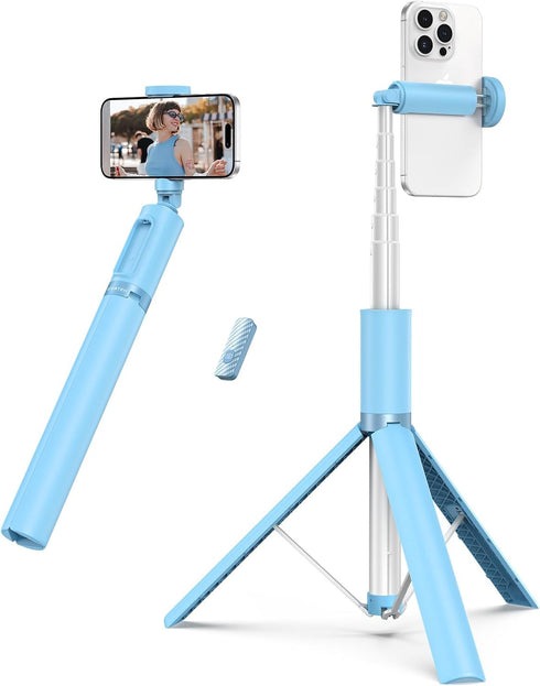 ATUMTEK 55" Selfie Stick Tripod, All-in-one Extendable Aluminum Phone Tripod with Rechargeable Bluetooth Remote for