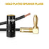 Amxinwang (8 16 24K Right Angle Banana Plugs Pairs, Pieces), Closed Screw Gold Plated Speaker Connectors for Speaker