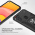 Samsung A11 Phone Case with Screen Protector, Hard Rubber Bumper with 360° Rotation Ring Kickstand
