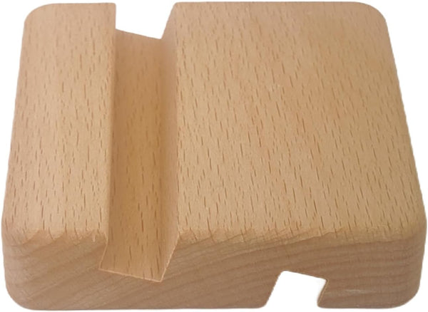GAMMOOD Beech Wood Phone Stand, Square Shape Double Slot Wooden Phone Holder (0.8