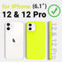 AOTESIER Compatible with iPhone 12 Case and iPhone 12 Pro Case 6.1 inch,Silky Touch Premium Soft Liquid Silicone Rubber Anti-Fingerprint Full-Body Protective Flexible Bumper Case (Fluorescent Yellow)