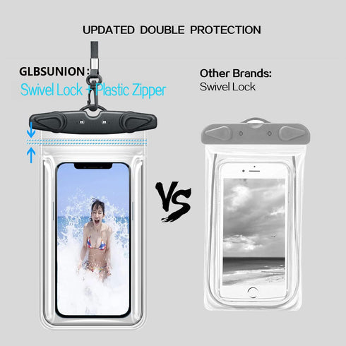 Universal Waterproof Phone Pouch, 2 Pack IPX8 Lanyard Case Dry Bag for iPhone 15 14 13 12 Pro Max, Samsung Galaxy S24