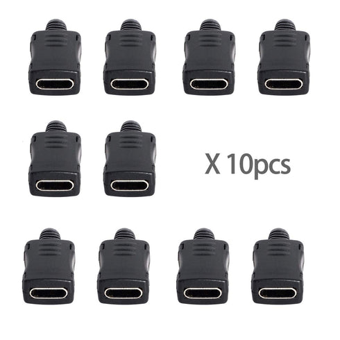cablecc 10set DIY 4pin USB 2.0 Type C Female Socket Connector - SMT Type with PC Board, Housing & 3.0mm SR
