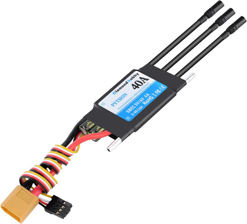 40A 2-4S 5V/6V 4A XT60 3.5mm DH Waterproof Brushless ESC Electronic Speed Controller with BEC and Banana Head Connector