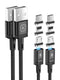 Kuulaa Magnetic Charging Cable, 3 in 1 Magnetic Phone Charger, 2-Pack 6.6ft/6.6ft 3A Fast Charging Cable for