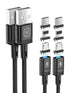 Kuulaa Magnetic Charging Cable, 3 in 1 Magnetic Phone Charger, 2-Pack 6.6ft/6.6ft 3A Fast Charging Cable for