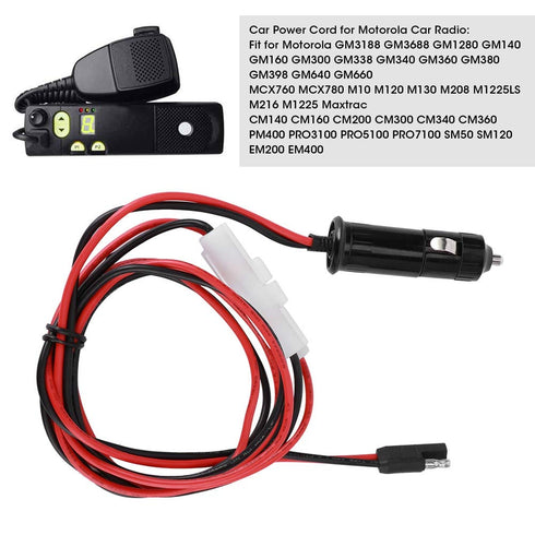 Dioche Cigarette Lighter Adapter - 12V DC Car Radio Power Cable for Motorola GM3188/GM3688/GM1280