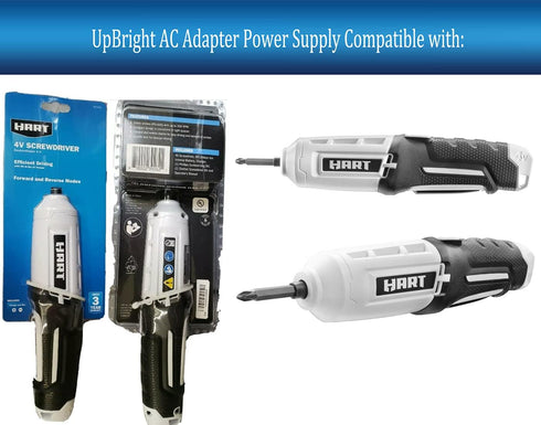 UpBright 6.8V AC/DC Adapter Compatible with HART HFSD01 4V 4-Volt 4VDC Lithium ion Rechargeable Battery Screw driver Electric Auto Screwdriver HFS001 HFSDD1 720217010 6.8VDC 200mA Power Supply Charger