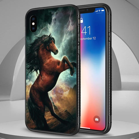 ZHEGAILIAN iPhone XR Case - Extraordinary Spirit Horse Design, Soft TPU Bumper, Shock Absorption, Non-Slip Back Cover.