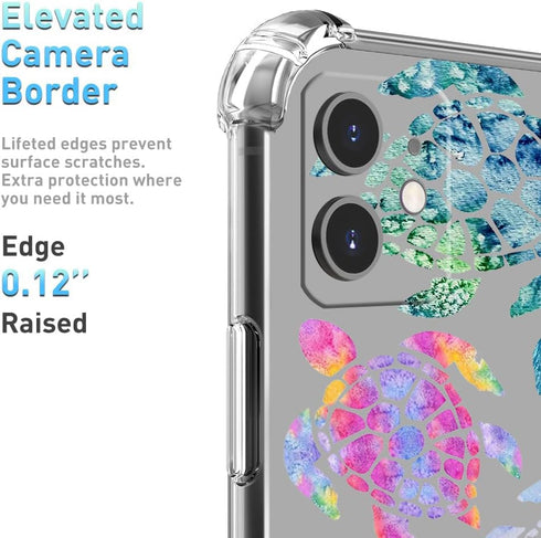 Sea Turtles iPhone 11 Case, Ocean Creatures Pattern Design for Women Men, Soft Transparent TPU Bumper Case for iPhone 11