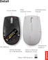 Lenovo 300 Wireless Mouse, Ambidextrous Design, 2.4 GHz Nano USB Receiver, 12 Month Battery Life for PC, Laptop